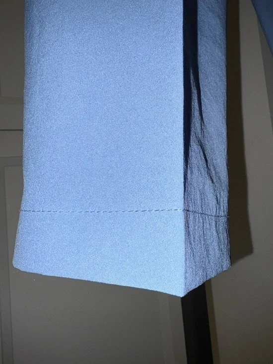 Women’s Vintage High Waisted Elastic-Waist Pull-On Work Pants Light Blue Office - Picture 3 of 10